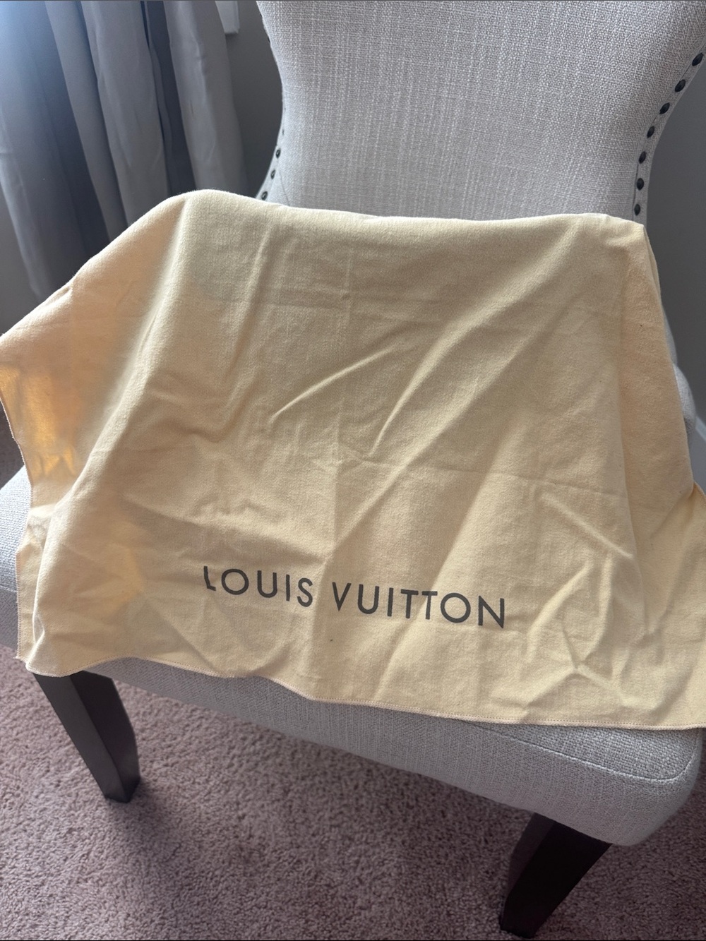 Louis Vuitton Light Cream Logo Dust Bag